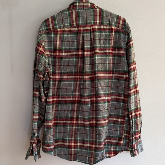 lands END size Medium 15-15.5 Men’s Cotton Flannel Plaid Button Down Shirt - Picture 2 of 7